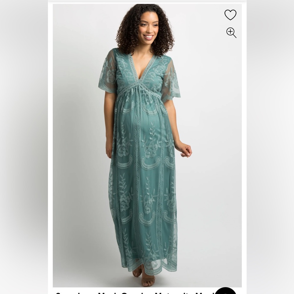 Lace Pinkblush maternity friendly dress in sage Medium M